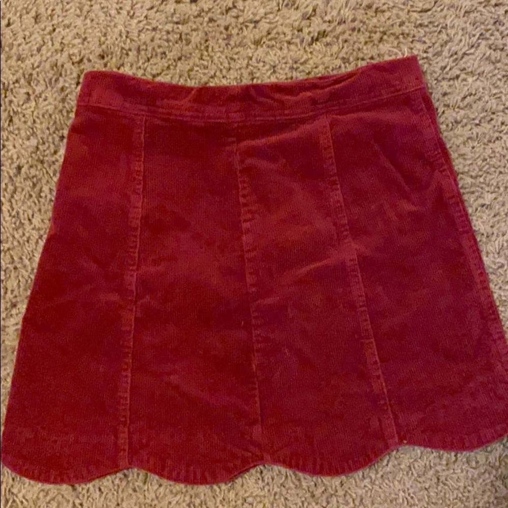 Burgundy Scalloped Altard State Skirt